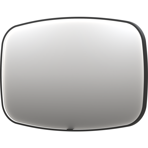 Sanibell Ink SP31 spejl med lys, dæmpbar, dugfri, mat sort, 120x80 cm