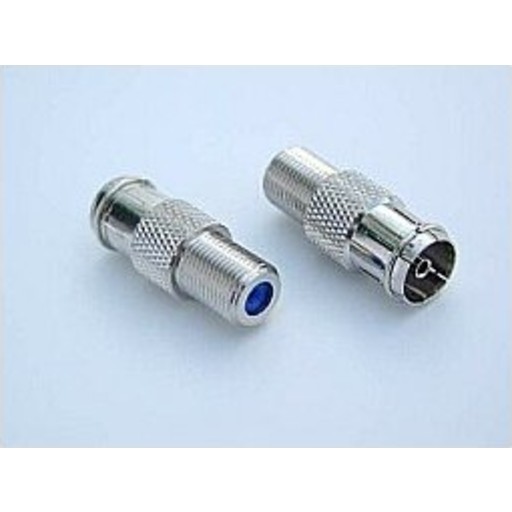 F-kontakt hunn / IEC hunn rett adapter