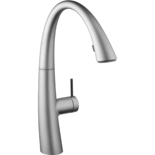 KWC Zoe köksblandare, utdragbar pip, ljus, dekor stål