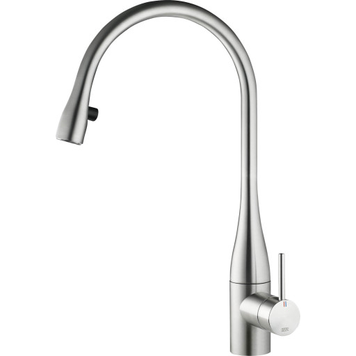 KWC Eve köksblandare, utdragbar pip, ljus, stål
