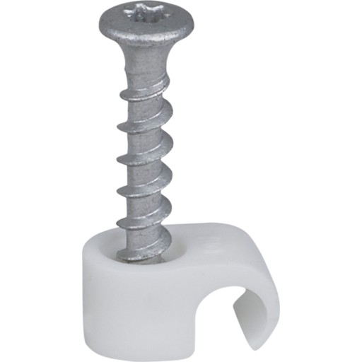100 stk Tillex skrueclips 7-10 mm rund, TX20 i hvid billede