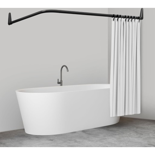 Van Der P Erica 2000 badeforhængsstang, 70x160 cm, sort