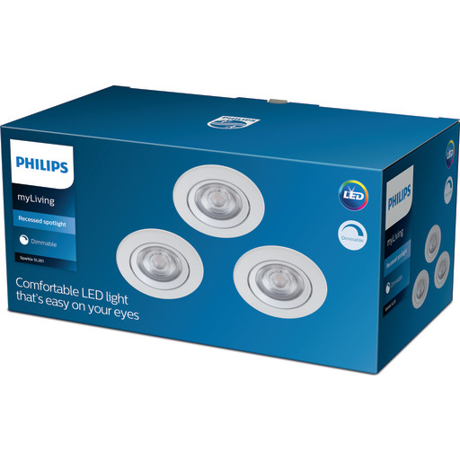 Billede af Sparkle Indbygningsspot 5W 2700K, hvid - 3-pak