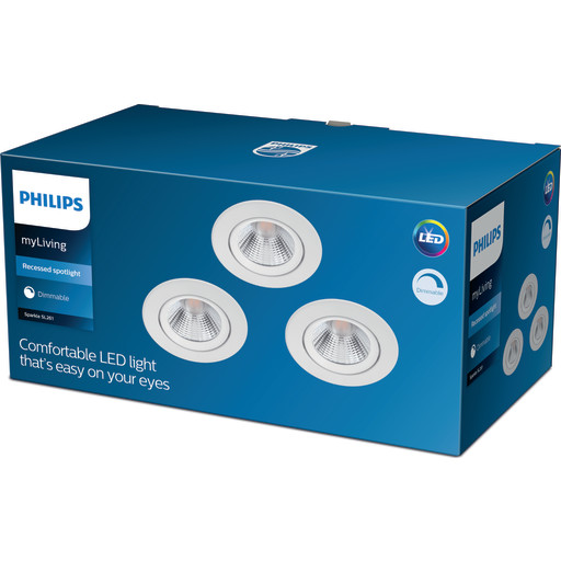 Billede af Sparkle Indbygningsspot 5,5W 2700K, hvid - 3-pak
