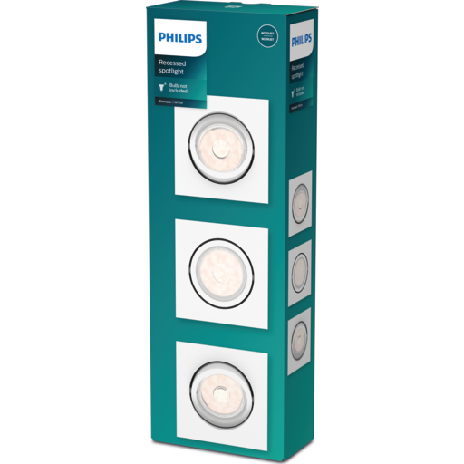 Billede af Enneper Indbygningspot firkantet GU10, hvid - 3-pak