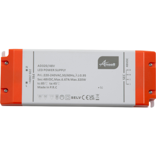Ansell Lighting LED driver, 48V, 320W