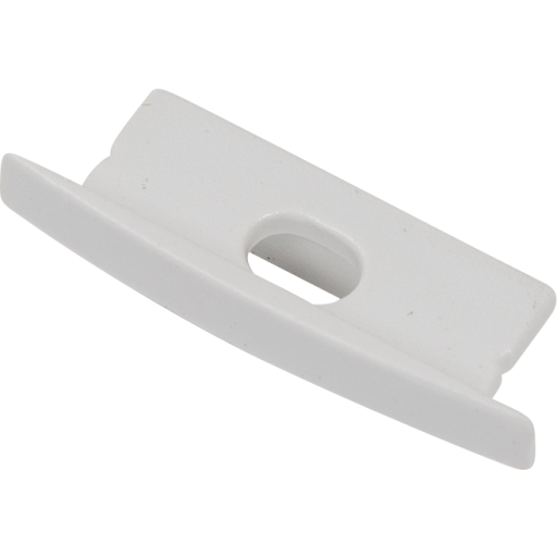 Endestykke med hul til 9,7×30,6 Profil hvid
