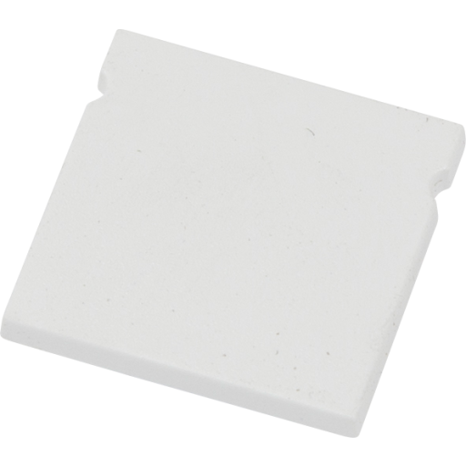 Endestykke uden hul til 20×20 Profil hvid