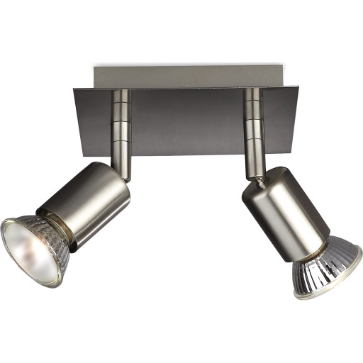 PHILIPS CARREA Spotlampe 2xGU10 LED Nikkel u/ pære