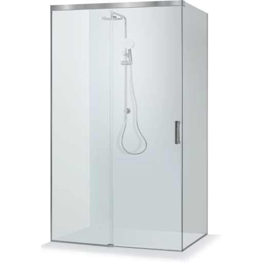 Brasta Milda Soft brusehjørne, 119x79,8 cm, klart glas, krom profil