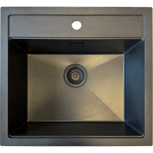 Secher Aalborg 500 BK1 køkkenvask, 56x51 cm, sort