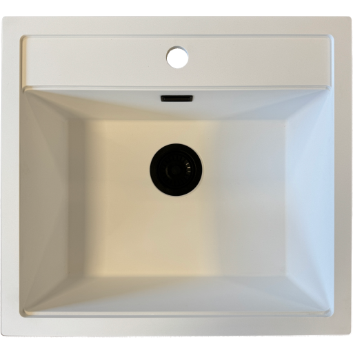 Secher Aalborg 500 BK1 køkkenvask, 56x51 cm, hvid