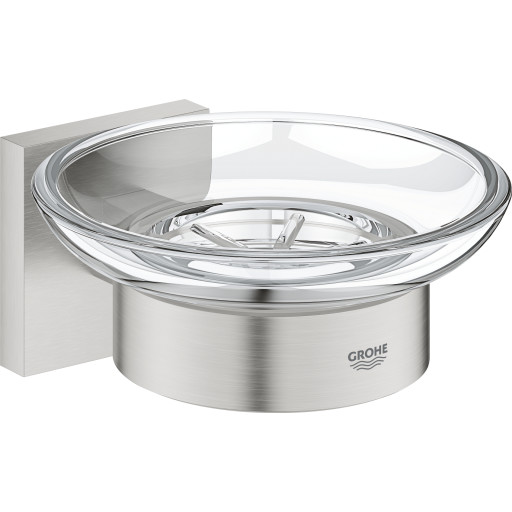 GROHE START CUBE såpeskål m/holder glass/metall Supersteel