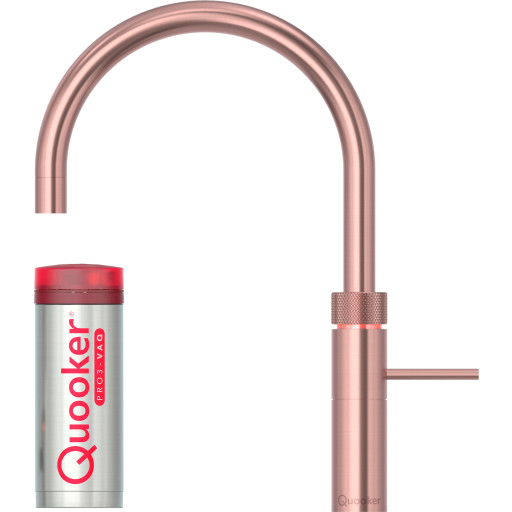 Quooker Fusion Round Pro3 køkkenarmatur, kogende vand, rosa kobber