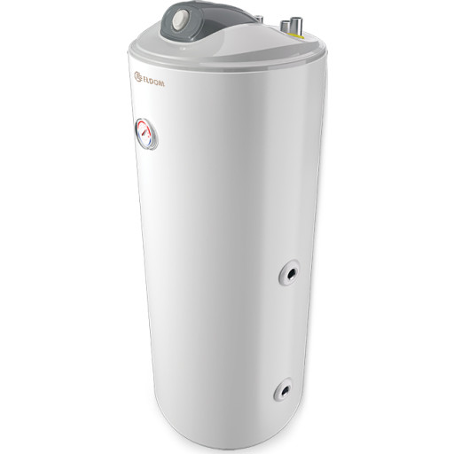 Eldom varmtvandsbeholder, centralvarme, stor spiral, 108 liter