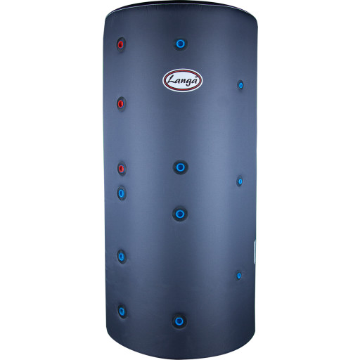 Langå buffertank, isoleret, 2 spiraler, 500 liter