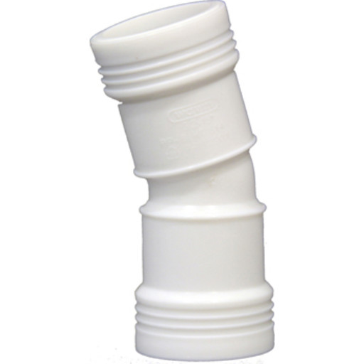 Wavin Wafix afløbsbøjning, 15°, Ø50 mm, plast, hvid