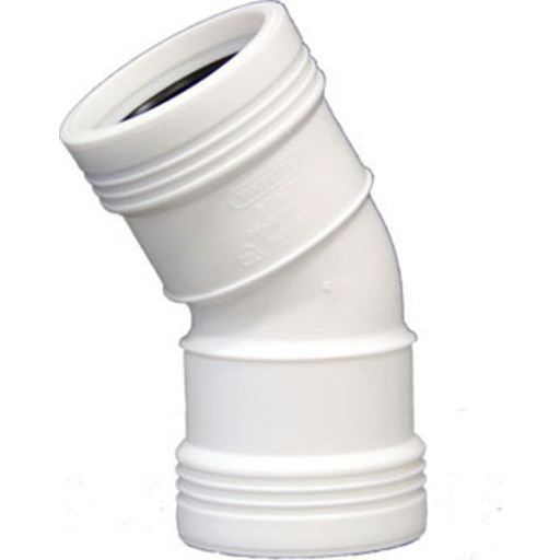 Wavin Wafix afløbsbøjning, 30°, Ø32 mm, plast, hvid