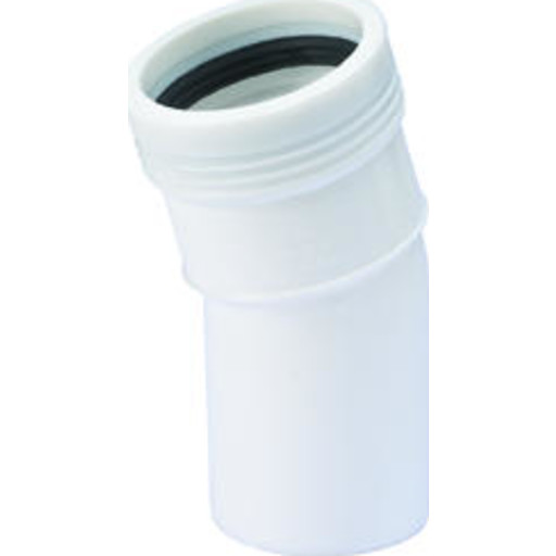 Wavin Wafix afløbsbøjning, 15°, Ø32 mm, plast, hvid billede