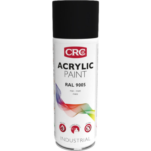 6 stk AKRYLSPRAYMALING, JETSORT MAT RAL 9005, AEROSOL 400 ML Backuptype - Beslag