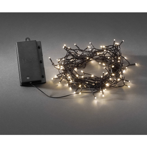 6 st Konstsmide ljusslinga utomhus, batteri, 120 varmvita ljus, 11,9 meter