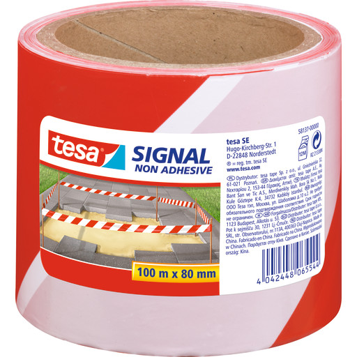 Tesa afspærringsbånd, 80 mm, ikke klæbende, 100 meter billede