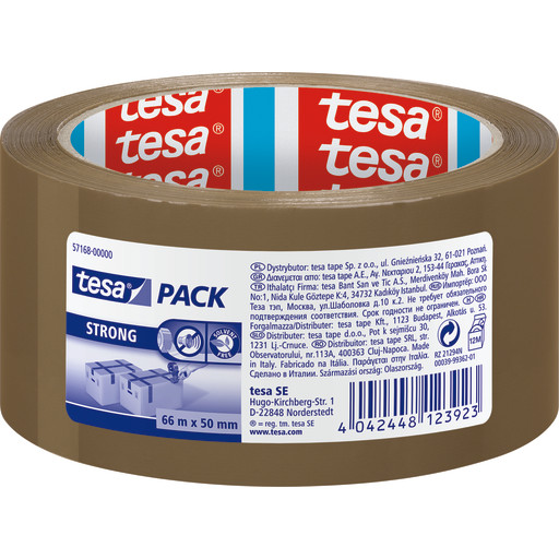 Tesa emballagetape, brun, stærk, 50 mm, 66 meter billede