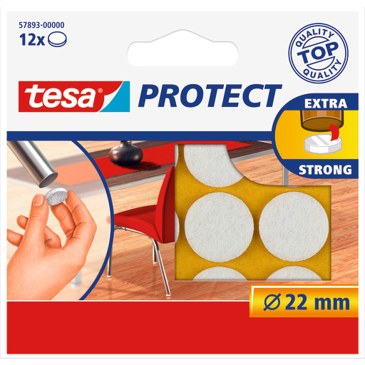 Tesa Protect filtpuder, Ø22 mm, hvid, 12 stk billede