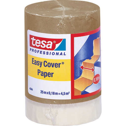 tesa 04364-00001-01 Afdækningspapir (L x B) 25.00 m x 180.00 mm 25 m
