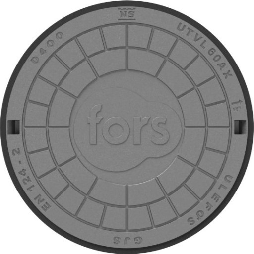 Ulefos 600 Mm Dæksel M/påstøbt Pakning/fjederlås Fors