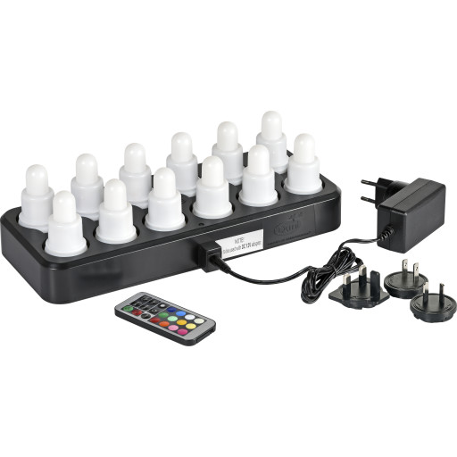 Duni genopladelige LED indsats, farvet lys, 12 stk.