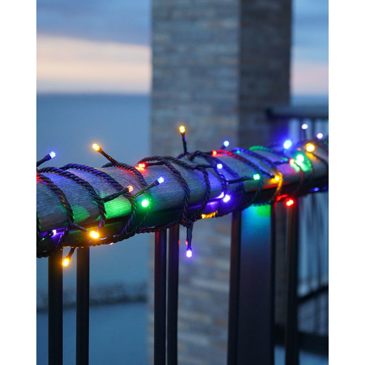 Sirius Top-Line Energy udendørs lyskæde, 50 farvede lys, 5 meter, forlænger