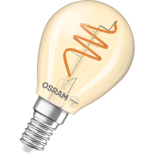 Osram 1906 LED krone, filament spiral, guld, 470lm, 4,6W/922, E14, dmpbar