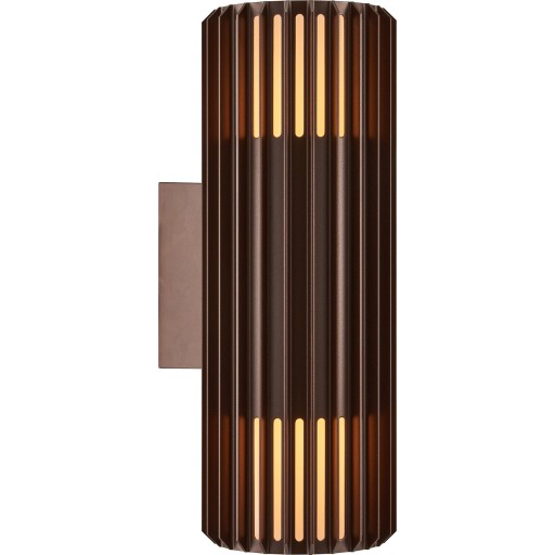 Nordlux Aludra Double vägglampa utomhus, brun