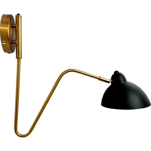 Dyberg Larsen - Futura Væglampe Black/Brass