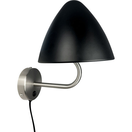 Dyberg Larsen - Oulu væglampe Sort/børstet stål