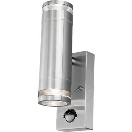 4lite Marinus udendørs væglampe med sensor, rustfrit stål