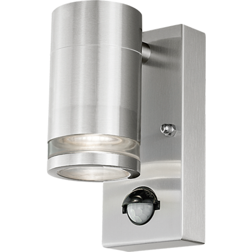 4lite Marinus udendørs væglampe med sensor, rustfrit stål