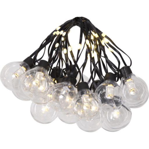 Star Trading Bolla ljusslinga utomhus, 20 klara kulor, 5,3 meter