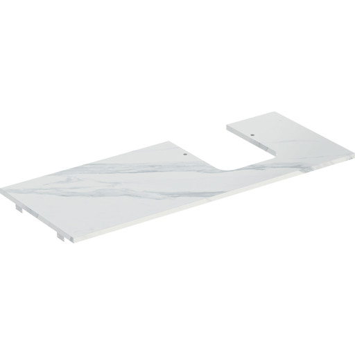 Geberit One bänkskiva, 119x47,3 cm, marmorerad vit