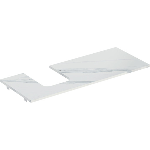 Geberit One bordplade, 119x47,3 cm, marmoreret hvid