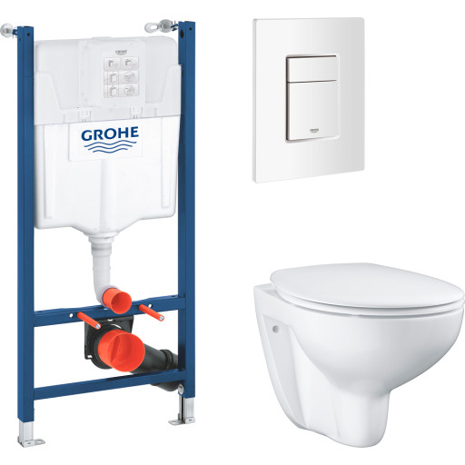 Grohe Bau væghængt toiletpakke, hvid/hvid