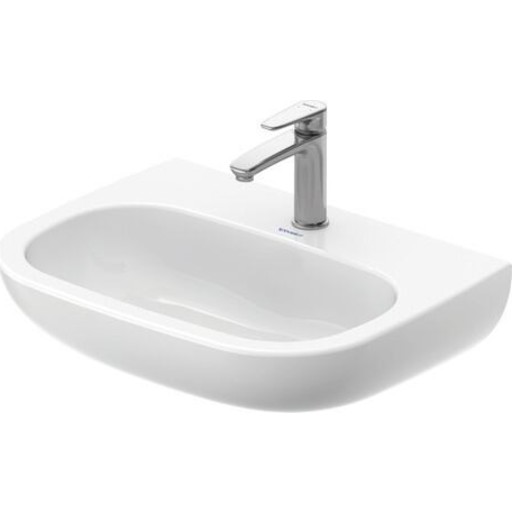 Duravit D-Code håndvask 600x460mm medicinal med hanehul uden overløb