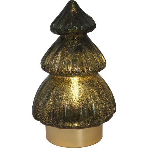 Glas Juletræ - Grønt, Varm hvid led lys, med timer, IP20