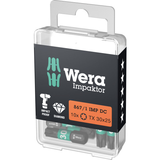 Wera 867/1 Impaktor Torx bit, TX30, 10 stk. billede
