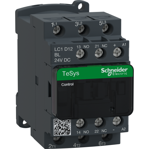 Billede af Kontaktor 12A 3P+1 NO+1 CC 24VDC, LC1D12BL