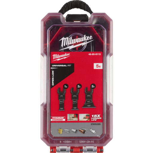 Milwaukee Open-Lok træ/metal-klingesæt til multicutter, 5 stk.