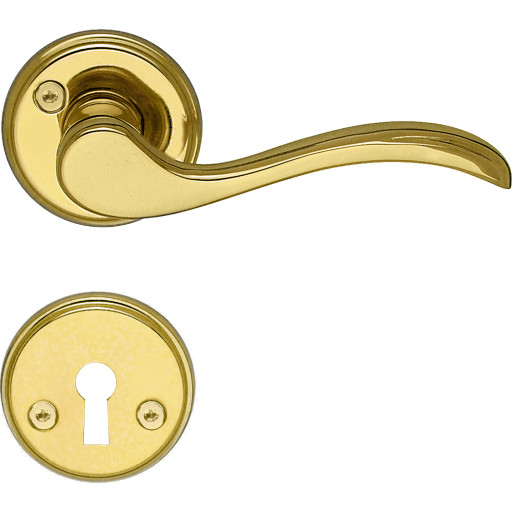 Beslagsboden Basic Romantic dørhåndtag, poleret messing