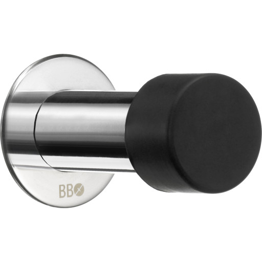 Beslagsboden dørstopper, poleret stål, 7,5 cm