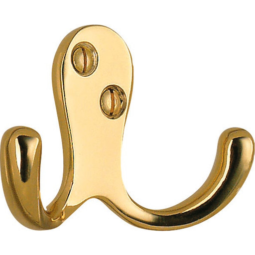 Beslagsboden håndklædekrog, poleret messingfinish